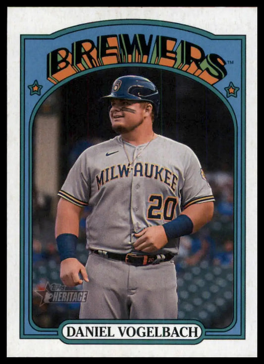 2021 Topps Heritage Daniel Vogelbach 509 Milwaukee Brewers NM - Baseball Card Single