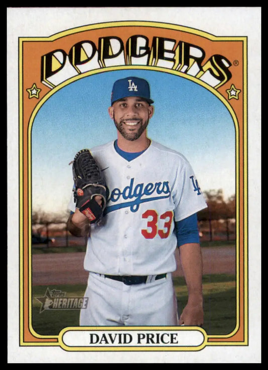 2021 Topps Heritage David Price 637 Los Angeles Dodgers NM - Baseball Card Single