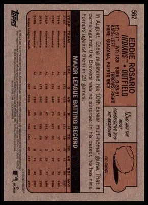 2021 Topps Heritage Eddie Rosario 562 Cleveland Indians NM - Baseball Card Single