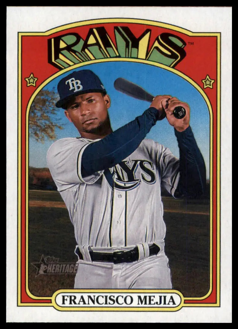 2021 Topps Heritage Francisco Mejia 690 Tampa Bay Rays NM - Baseball Card Single