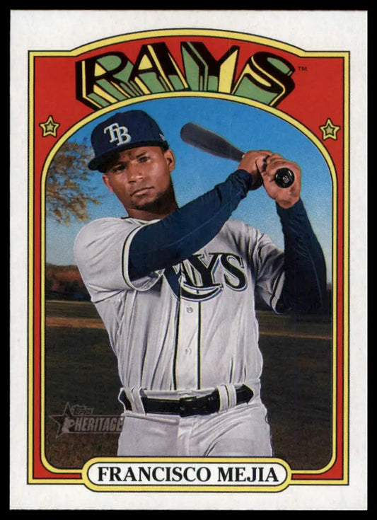 2021 Topps Heritage Francisco Mejia 690 Tampa Bay Rays NM - Baseball Card Single