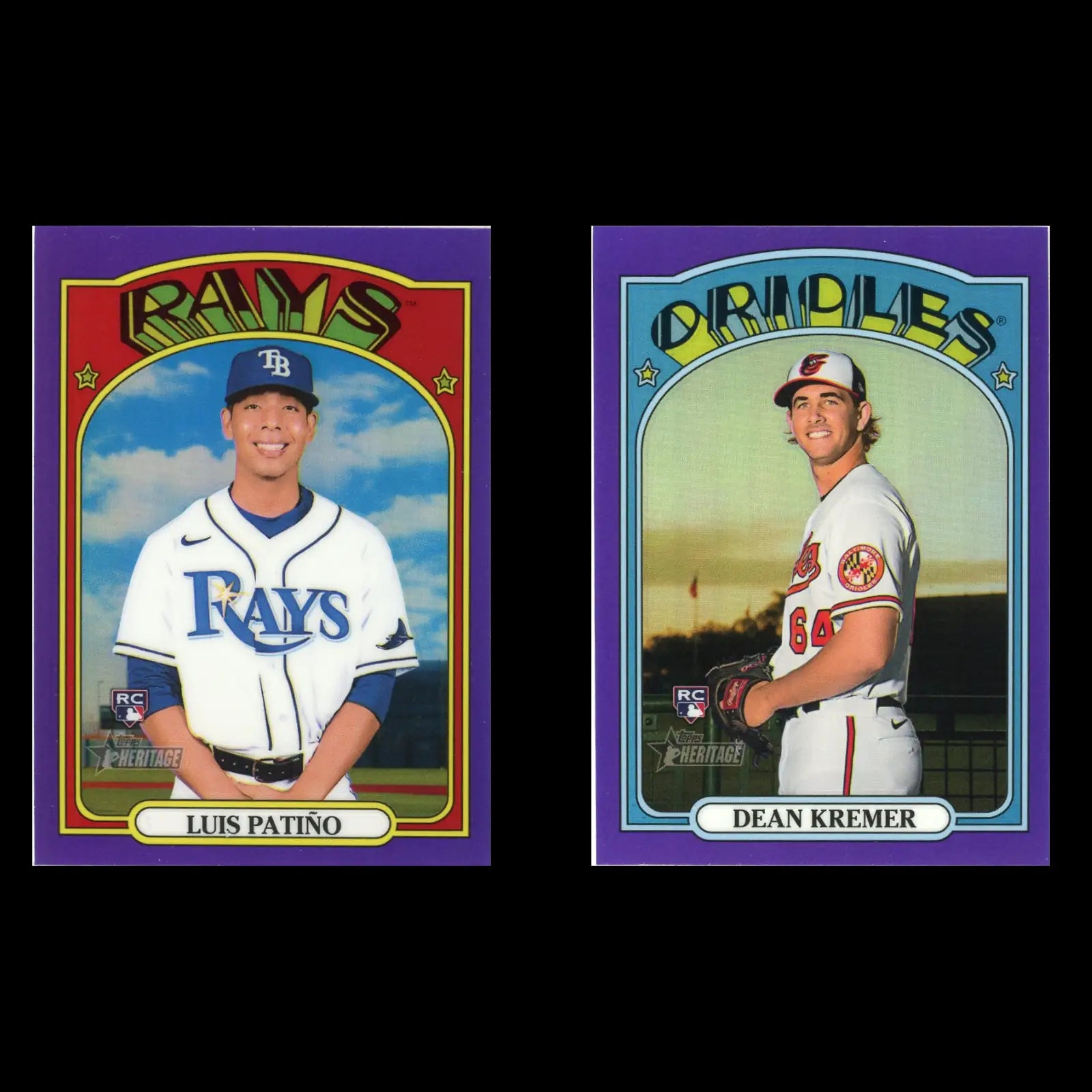 2021 Topps Heritage High Number Purple Chrome #501 - 725 Complete Your Set Pick - Baseball Card Single