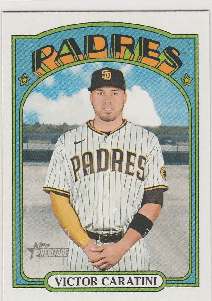 2021 Topps Heritage High SP #706 Victor Caratini San Diego Padres baseball card