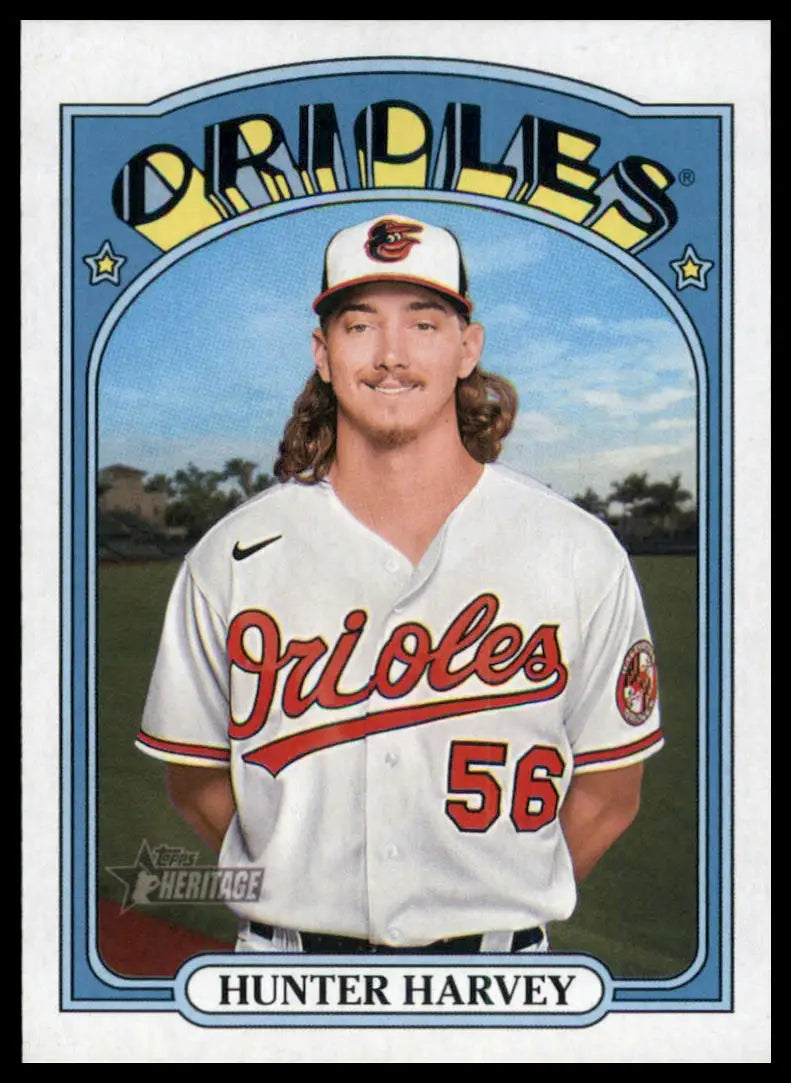 2021 Topps Heritage Hunter Harvey 564 Baltimore Orioles NM - Baseball Card Single