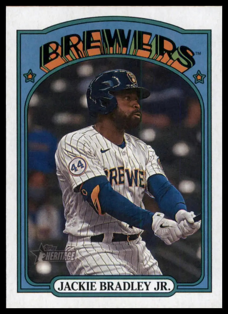 2021 Topps Heritage Jackie Bradley Jr. 586 Milwaukee Brewers NM - Baseball Card Single