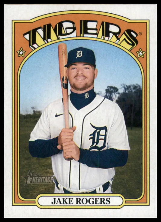 2021 Topps Heritage Jake Rogers 685 Detroit Tigers NM - Baseball Card Single