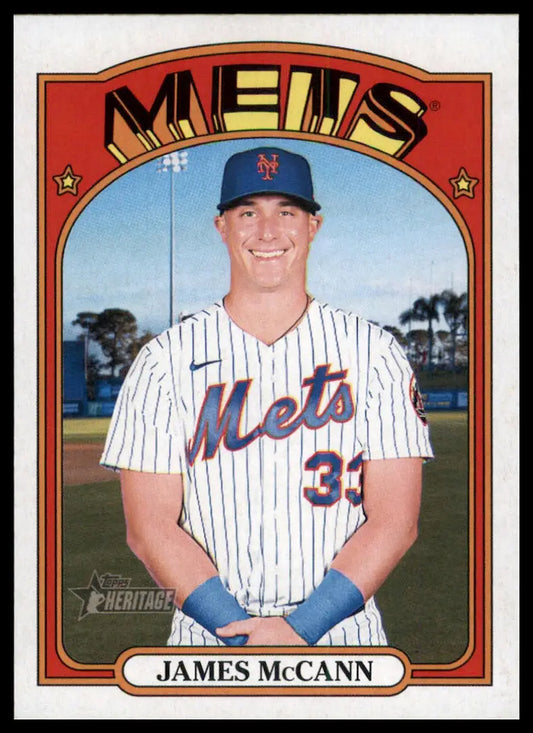 2021 Topps Heritage James McCann 524 New York Mets NM - Baseball Card Single