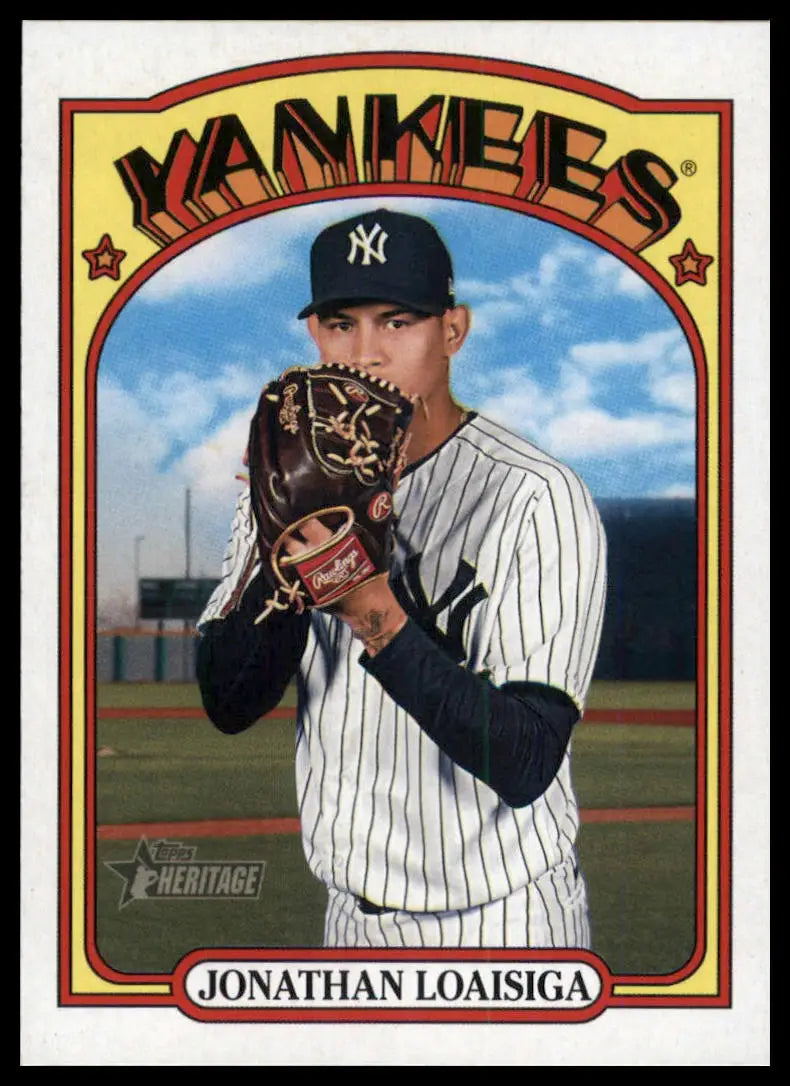 2021 Topps Heritage Jonathan Loaisiga 608 New York Yankees NM - Baseball Card Single