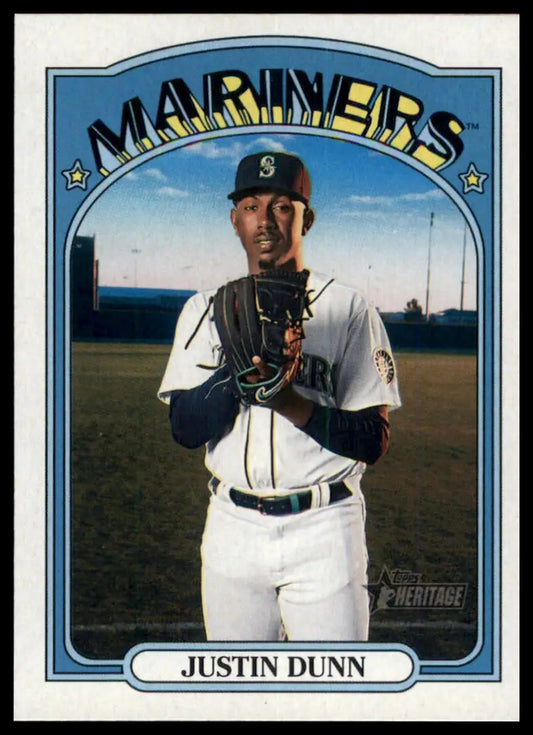 2021 Topps Heritage Justin Dunn 276 Seattle Mariners NM - Baseball Card Single