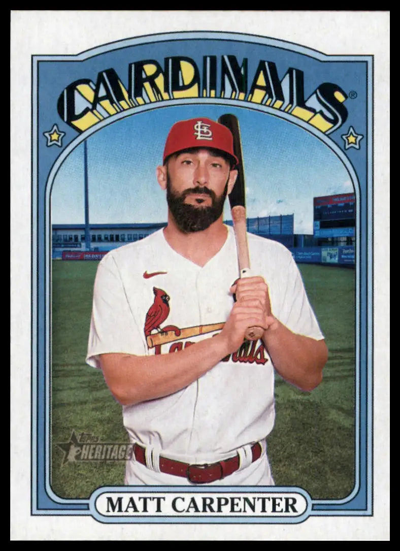 2021 Topps Heritage Matt Carpenter 677 St. Louis Cardinals NM - Baseball Card Single