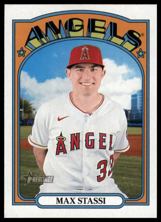 2021 Topps Heritage Max Stassi 574 Los Angeles Angels NM - Baseball Card Single