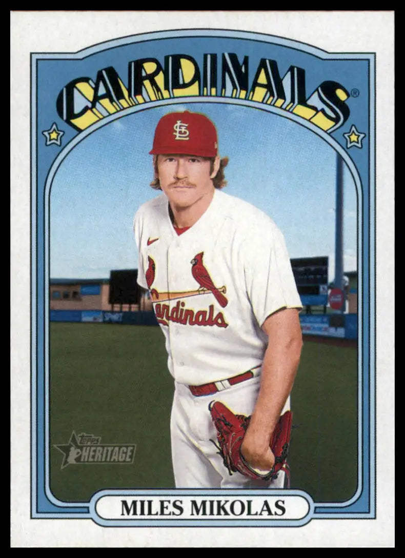 2021 Topps Heritage Miles Mikolas 510 St. Louis Cardinals NM - Baseball Card Single