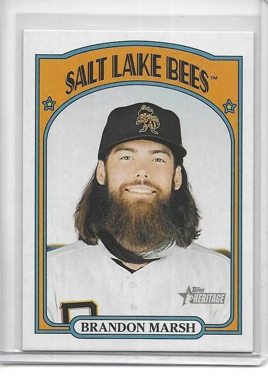 2021 Topps Heritage Minors Brandon Marsh Salt Lake Bees Baseball Card (675) - Baseball Card Single