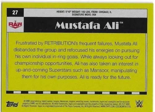 2021 Topps Heritage Rainbow Foil #27 Mustafa Ali NM-MT RC Rookie - Wrestling Card Single