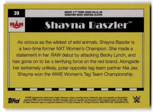 Shayna Baszler wrestling card 2021 Topps Heritage Rainbow Foil NM-MT RC