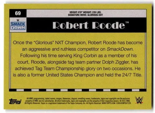 2021 Topps Heritage Rainbow Foil Robert Roode wrestling rookie card NM MT
