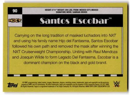 2021 Topps Heritage Rainbow Foil Santos Escobar wrestling card with original gloss