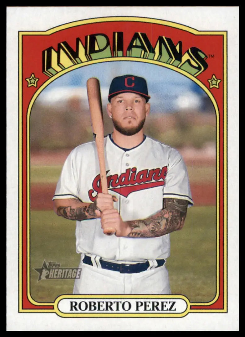 2021 Topps Heritage Roberto Perez 545 Cleveland Indians NM
