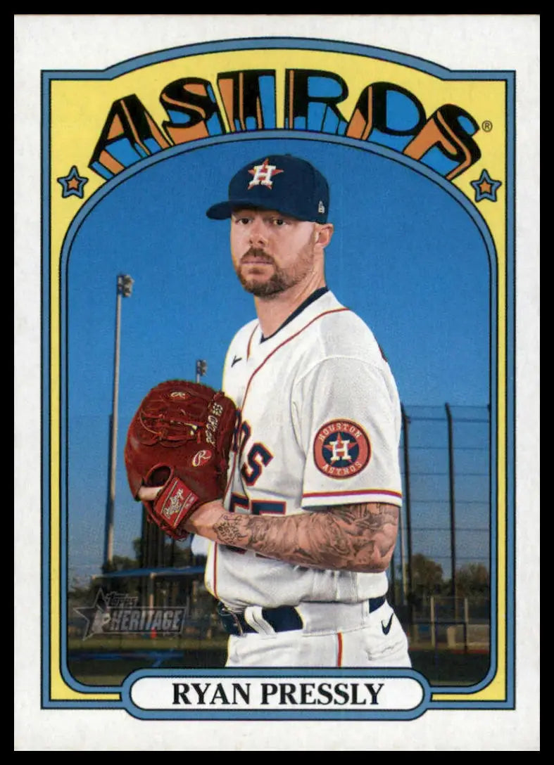 2021 Topps Heritage Ryan Pressly 688 Houston Astros NM - Baseball Card Single