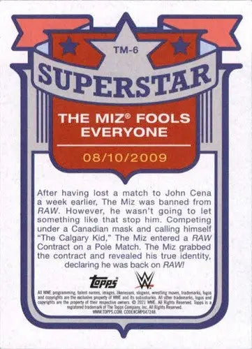 2021 Topps Heritage Wrestling card back with original gloss from Simply Sandoval