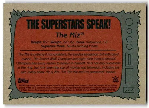 2021 Topps Heritage Superstars Speak #SS-8 The Miz NM-MT - Wrestling Card Single