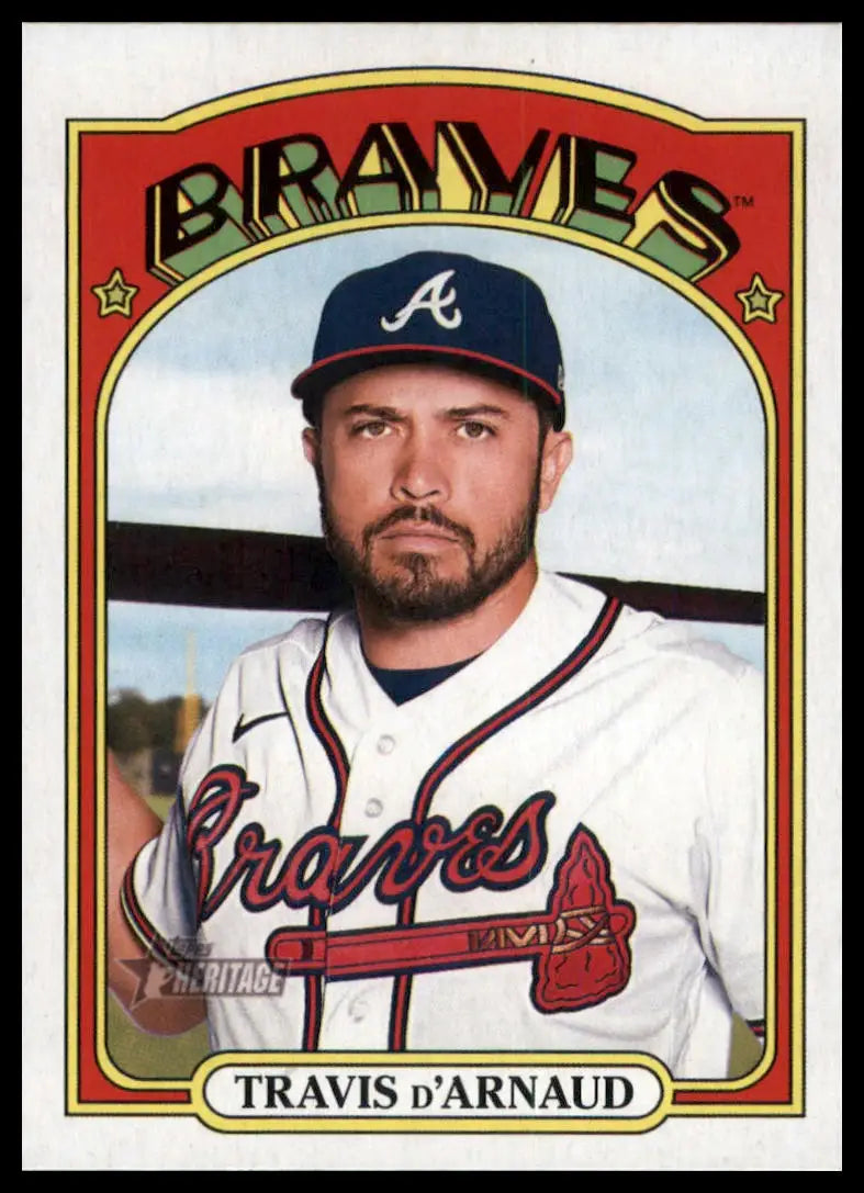 2021 Topps Heritage Travis d’Arnaud 639 Atlanta Braves NM - Baseball Card Single