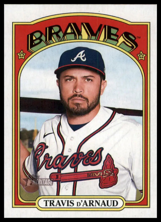 2021 Topps Heritage Travis d’Arnaud 639 Atlanta Braves NM - Baseball Card Single