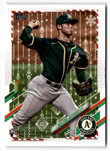 Original gloss 2021 Topps Holiday HW10 Daulton Jefferies baseball card image