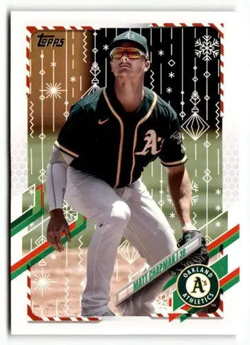 2021 Topps Holiday HW113 Matt Chapman baseball card in near mint condition