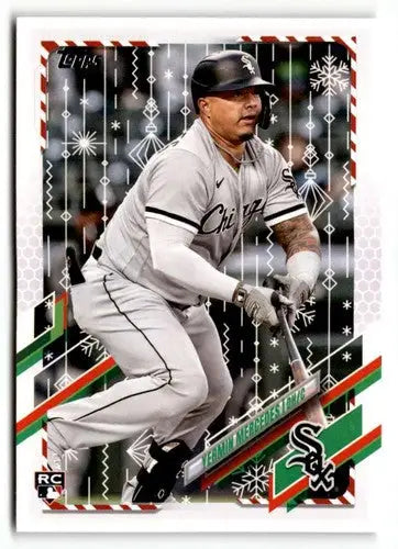 2021 Topps Holiday HW157 Yermin Mercedes baseball card front view