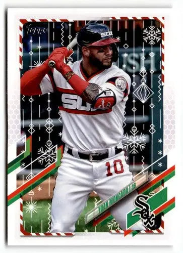 Original gloss 2021 Topps Holiday HW175 Yoan Moncada baseball card image