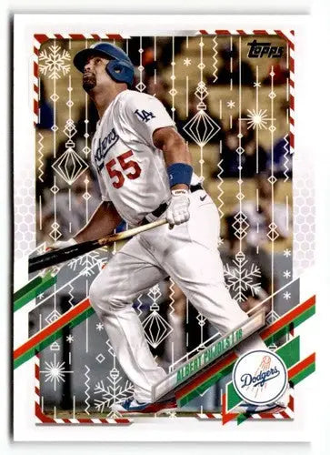 2021 Topps Holiday HW176 Albert Pujols baseball card displayed in product ID 50291