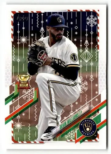 2021 Topps Holiday HW177 Devin Williams baseball card front view