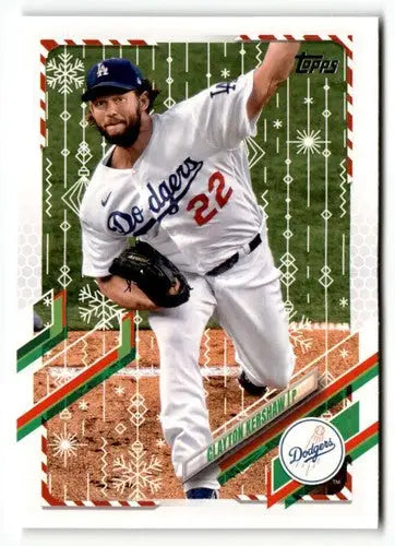 2021 Topps Holiday #HW180 Clayton Kershaw NrMt-Mt ID:50304 - Baseball Card Single
