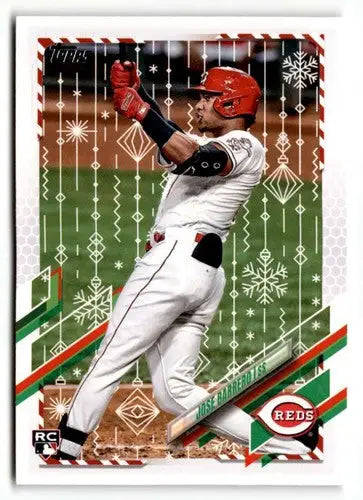 2021 Topps Holiday HW190 Jose Barrero baseball card in pristine condition
