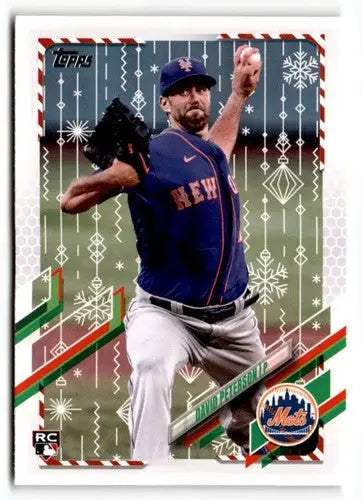 Original gloss HW192 David Peterson Topps Holiday baseball card in a 2021 Topps Holiday set