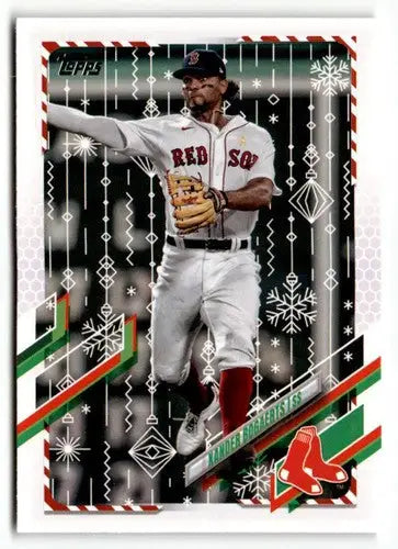 2021 Topps Holiday HW36 Xander Bogaerts baseball card in near-mint to mint condition