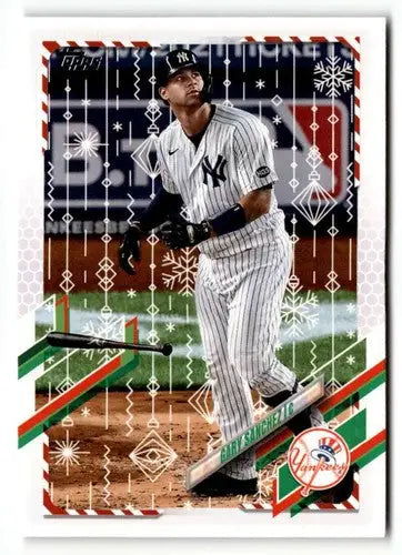 2021 Topps Holiday HW45 Gary Sanchez baseball card in excellent Near Mint condition