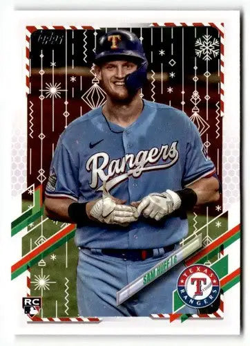 2021 Topps Holiday Sam Huff baseball card with original gloss ID 50369