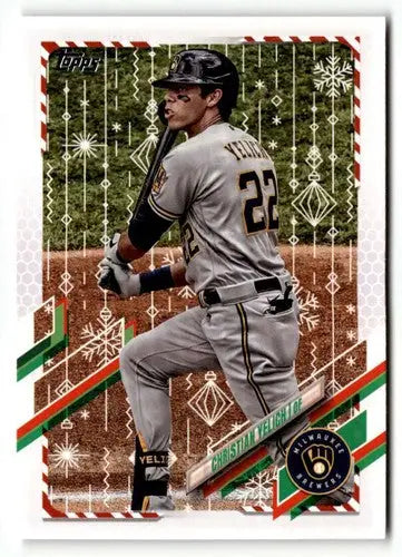 2021 Topps Holiday HW61 Christian Yelich baseball card product ID 50370