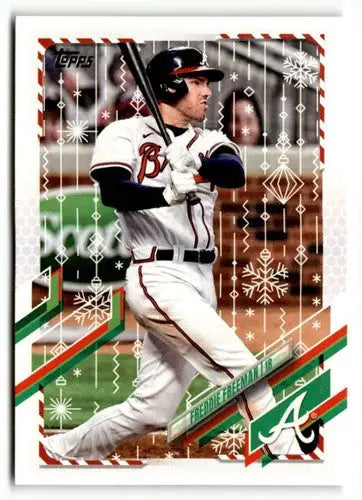 2021 Topps Holiday Freddie Freeman baseball card NRMT-MT product ID 50352