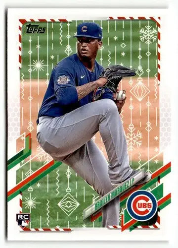 Original gloss 2021 Topps Holiday HW78 Brailyn Marquez baseball card image