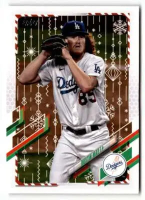 2021 Topps Holiday HW81 Dustin May baseball card with original gloss vermind product
