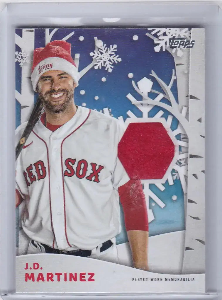 2021 Topps Holiday J.D. Martinez Holiday relic WHR-JDM #64/75