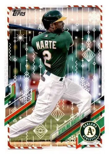 Starling Marte baseball card from 2021 Topps Holiday Mega Box with original gloss