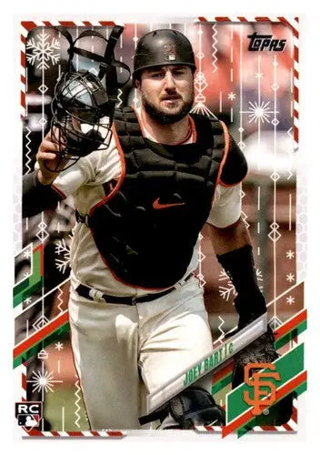 Baseball card featuring Joey Bart from 2021 Topps Holiday Mega Box with original gloss