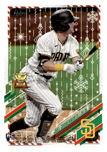 2021 Topps Holiday Mega Jake Cronenworth baseball card with original gloss, Padres rookie