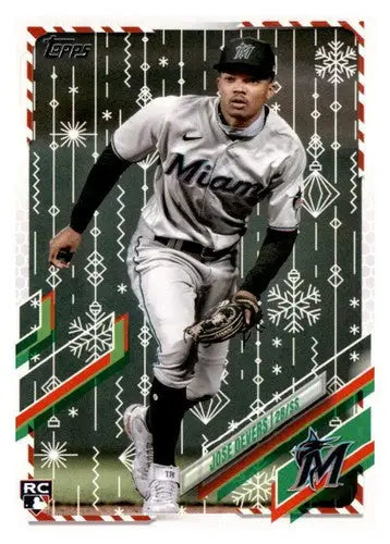 Baseball card from 2021 Topps Holiday Mega Box featuring Jose Devers rookie NM-MT