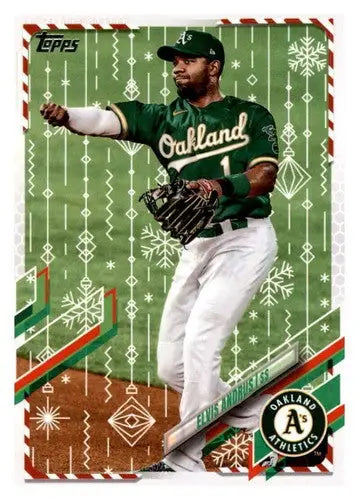 2021 Topps Holiday Mega Box #HW119 Elvis Andrus NM-MT Athletics - Baseball Card Single
