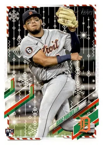 Isaac Paredes baseball card from Topps Holiday Mega Box with original gloss and rookie design